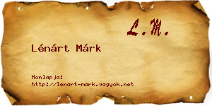 Lénárt Márk névjegykártya